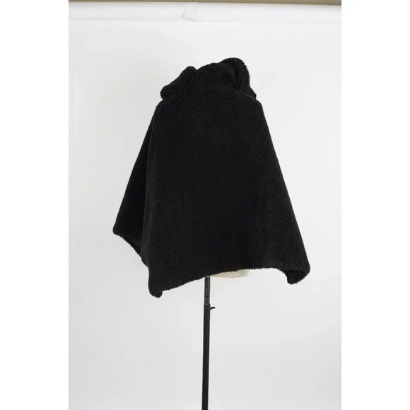$1,980 Mackintosh Reversible Shearling Quilted Poncho Jacket Black Size 8 NEW
